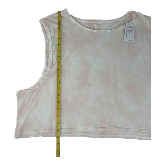 American Eagle Light Pink Tie Dye Muscle Tee Boat Neck Cropped Cotton Sz XXL NWT - Picture 4 of 11